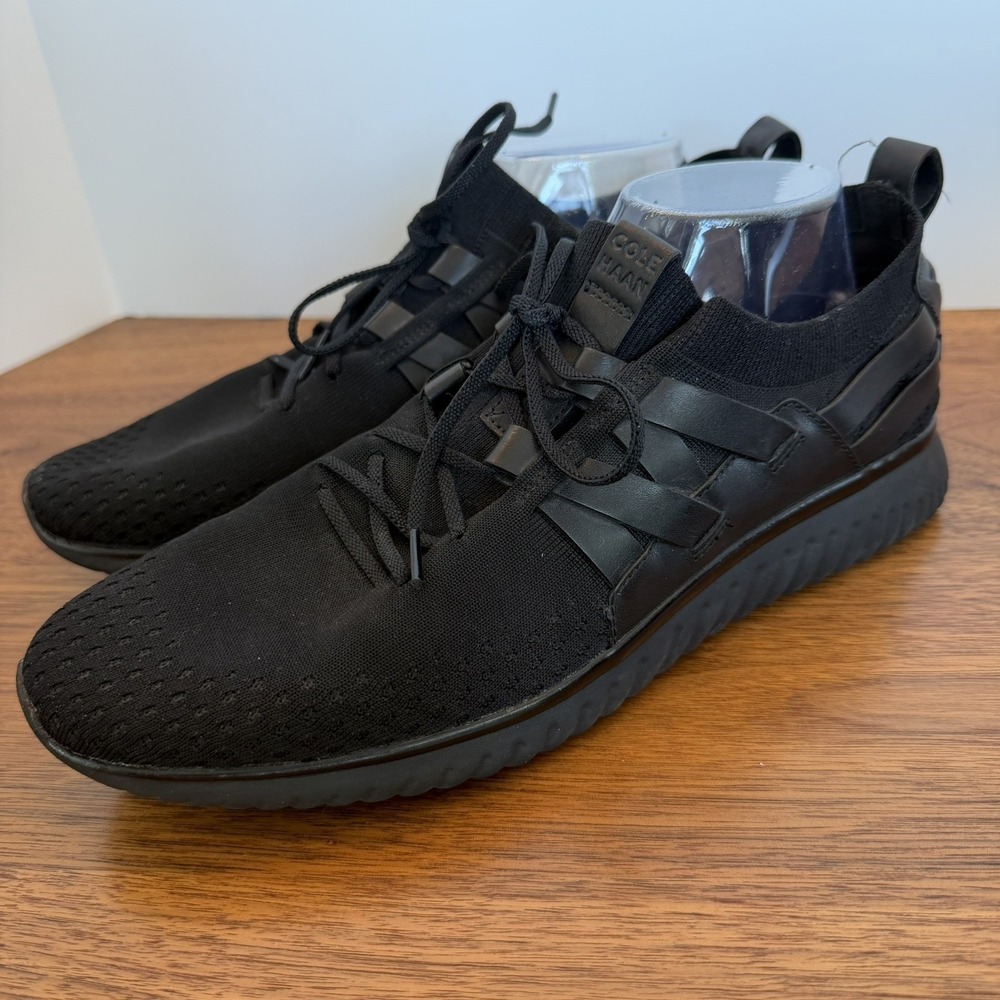 Cole Haan Grand Motion Stitchlite Sneakers Mens 11M Black Woven Lace Up